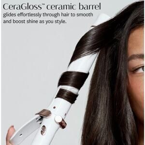 T3 SinglePass Curl 1” Ceramic Long Barrel Curling & Wave Iron White & Rose Gold